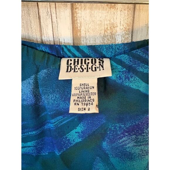 Chico's Blue Abstract Print Maxi Skirt - Size 2 (12) - Picture 4 of 9